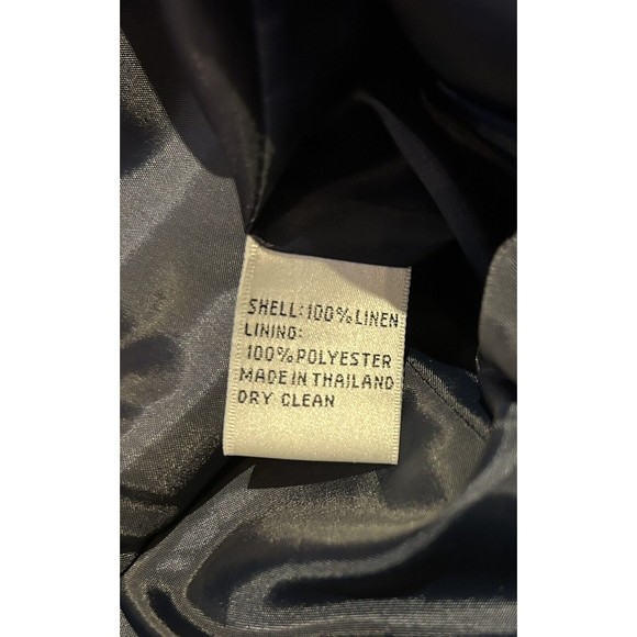 Talbots Blazer Irish Linen Sz 18 Dark Blue Lined 3 Button Jacket Pocket‎ Office - Picture 4 of 6